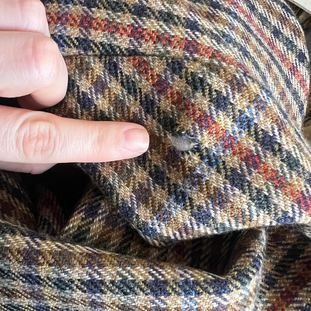 Ellen Tracy Wool Brown Plaid Double-Breasted Blazer PLEASE SEE LAST PHOTO - Picture 5 of 5
